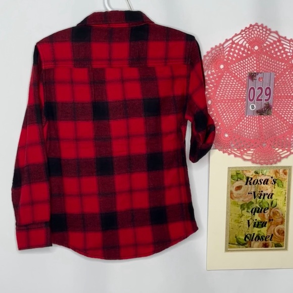 NWT Denim & Flower Ricky Singh Boys Red and Black Buffalo Plaid Flannel Shirt 4 - Picture 4 of 10